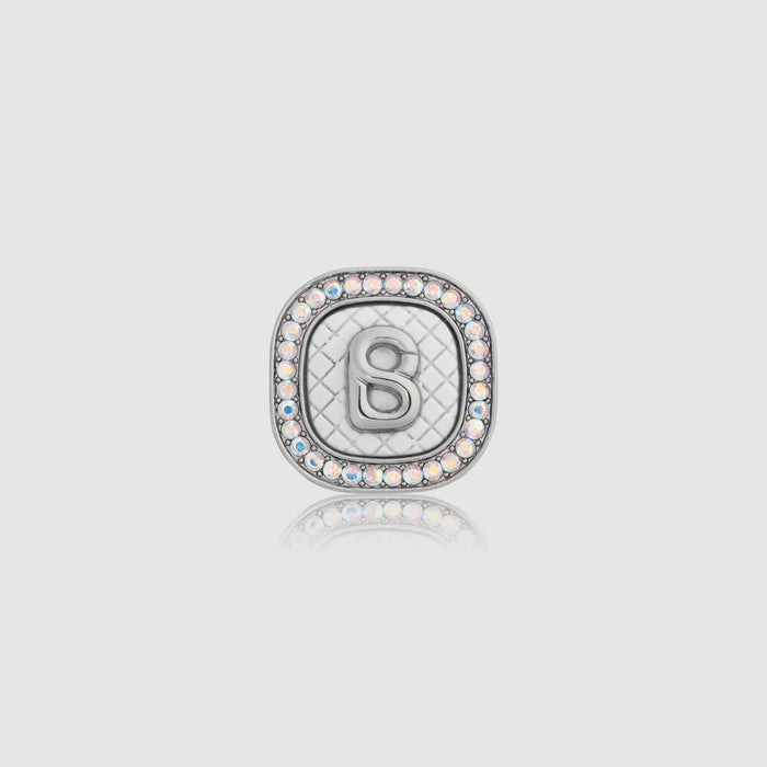 square pin brooch package in white by buttonscarves