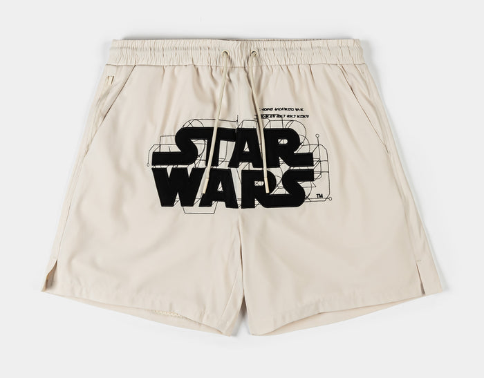 Star Wars By Shoe Palace Starfighter Hybrid Mens Shorts (Cream/Black)