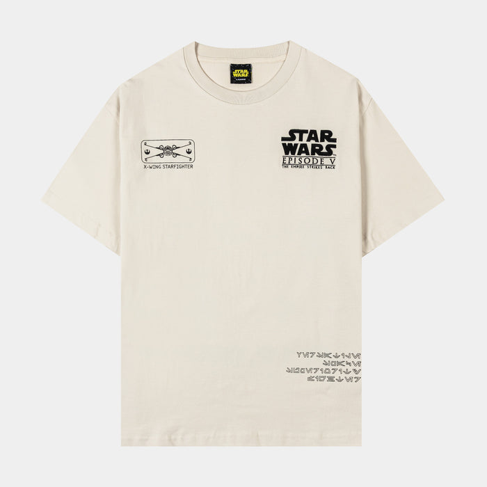 Star Wars By Shoe Palace Starfighter Mens Short Sleeve Shirt (Cream/Black)