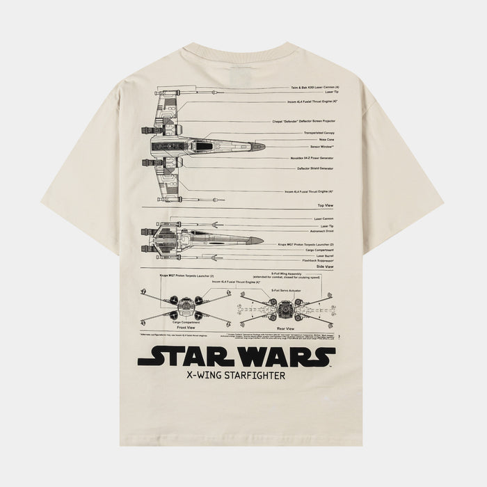 Star Wars By Shoe Palace Starfighter Mens Short Sleeve Shirt (Cream/Black)