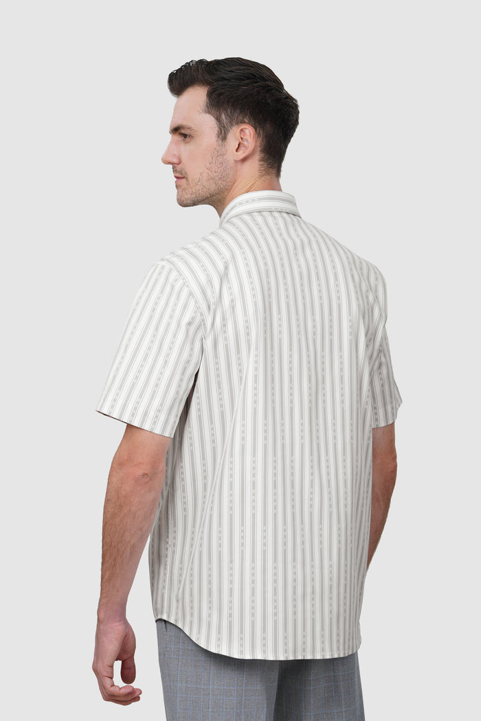 Striped Men Shirt - Gray