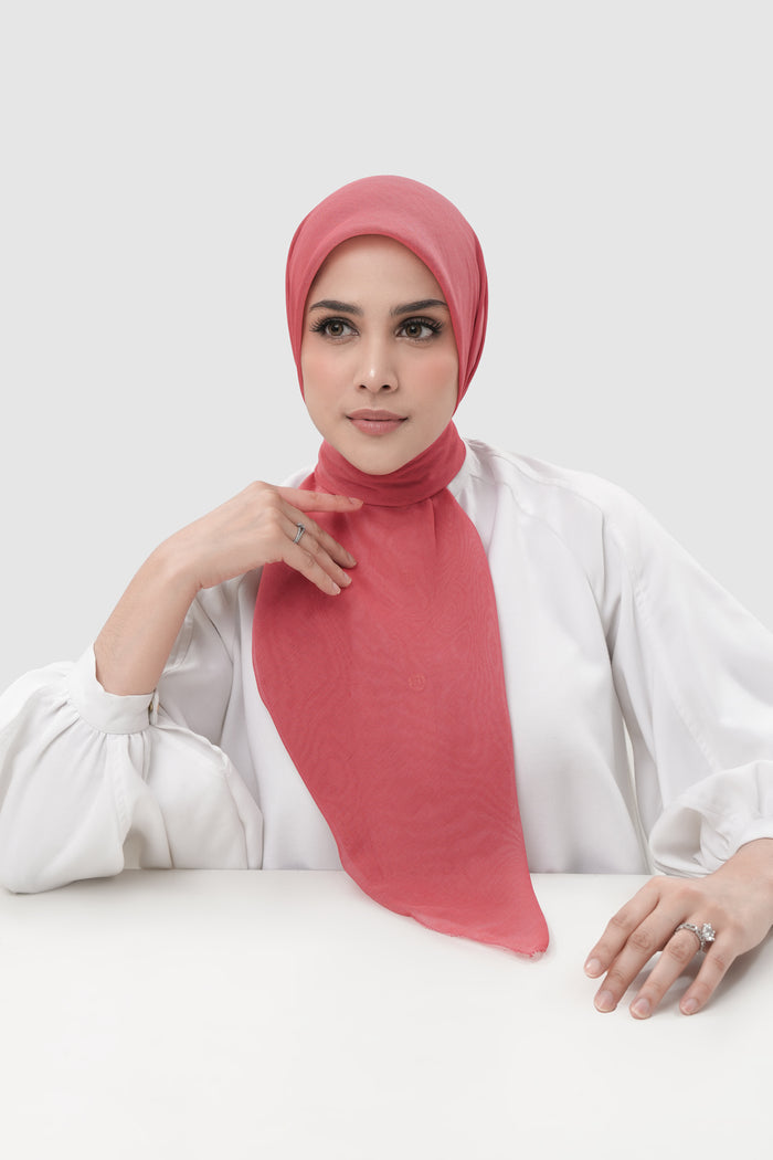 sunday basic square scarf in blush rose by buttonscarves front view