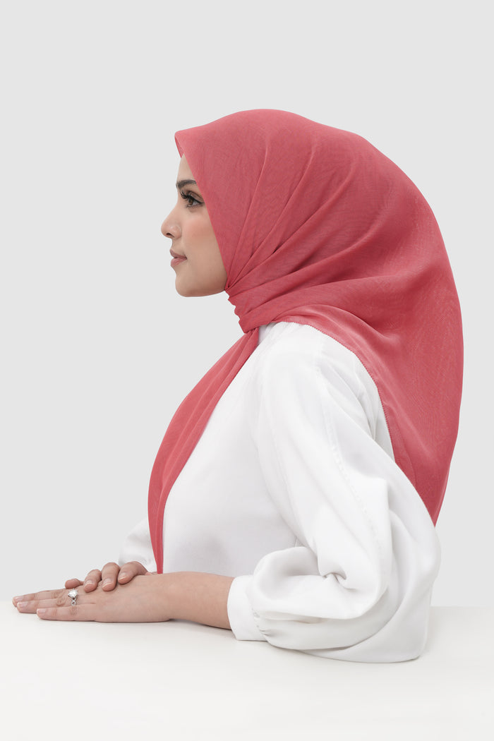 sunday basic square scarf in blush rose by buttonscarves side view