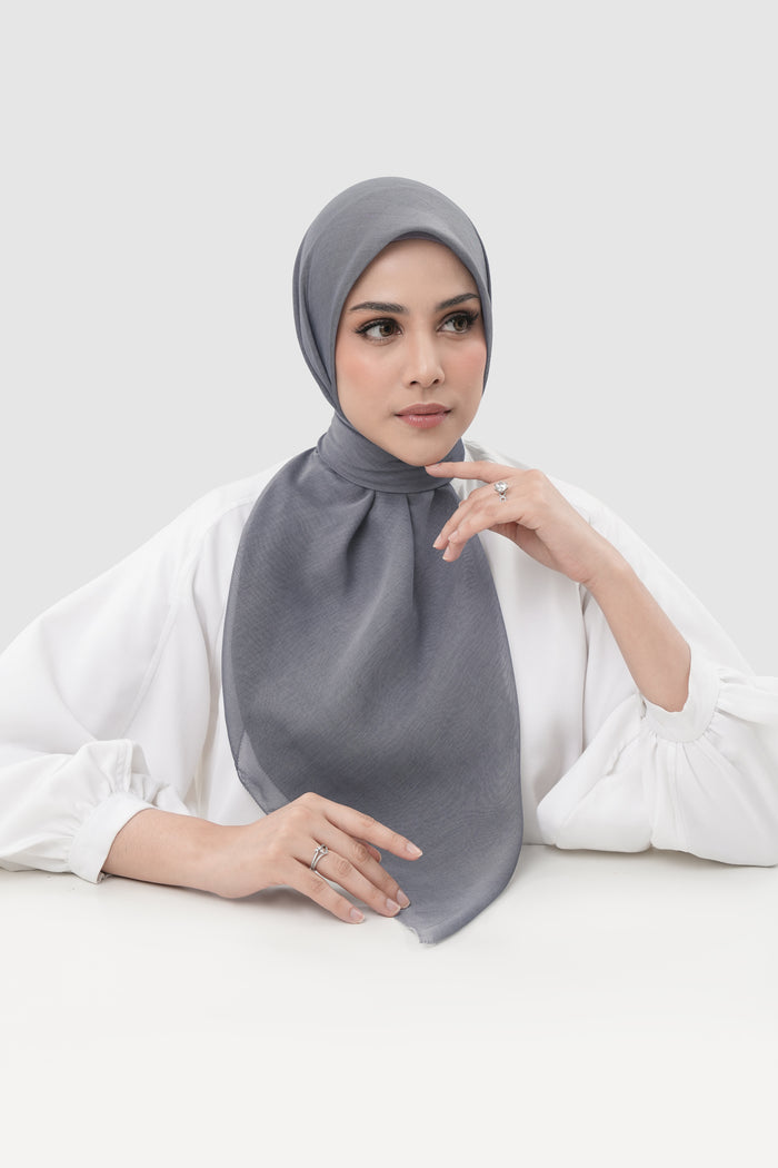 sunday basic square scarf in frost by buttonscarves front view