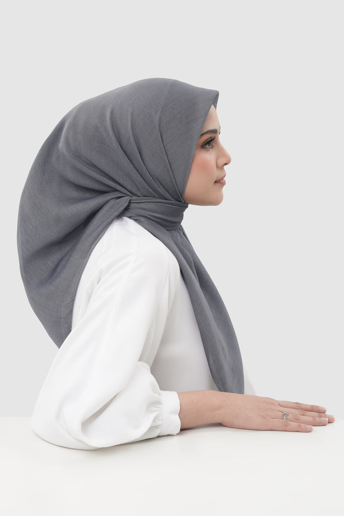 sunday basic square scarf in frost by buttonscarves side view
