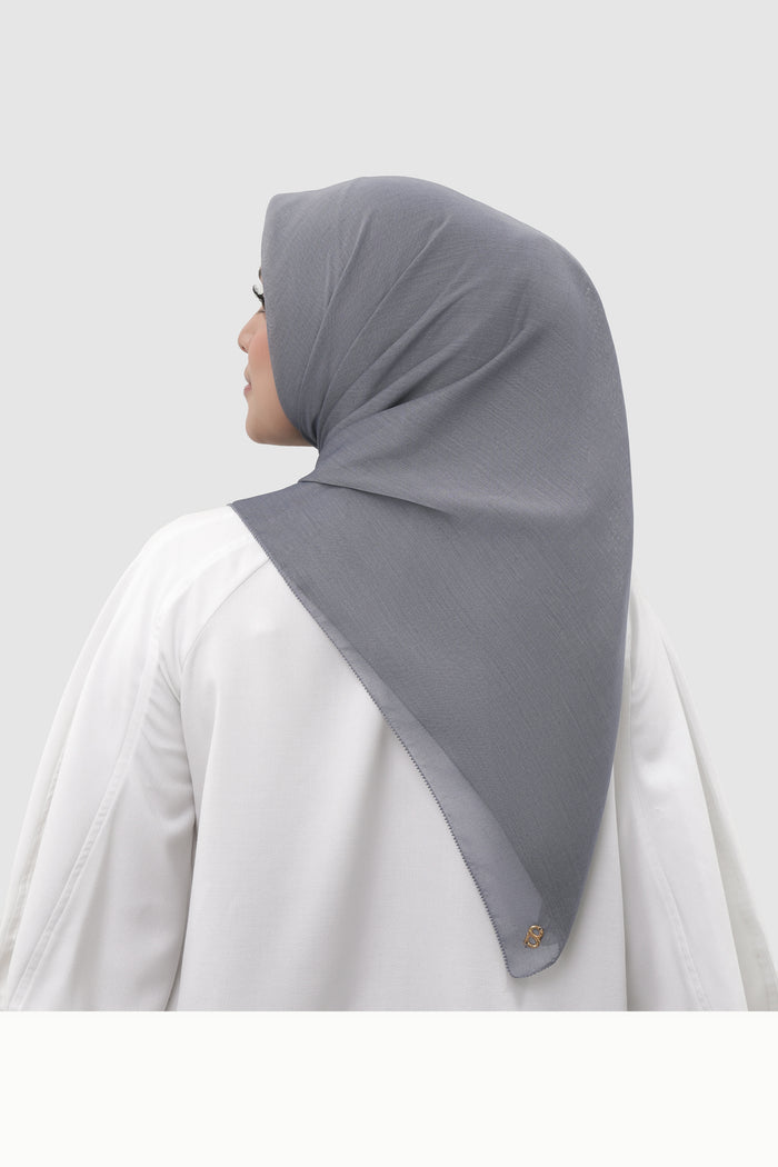 sunday basic square scarf in frost by buttonscarves back view