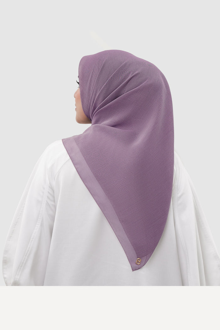 sunday basic square scarf in lilac by buttonscarves back view
