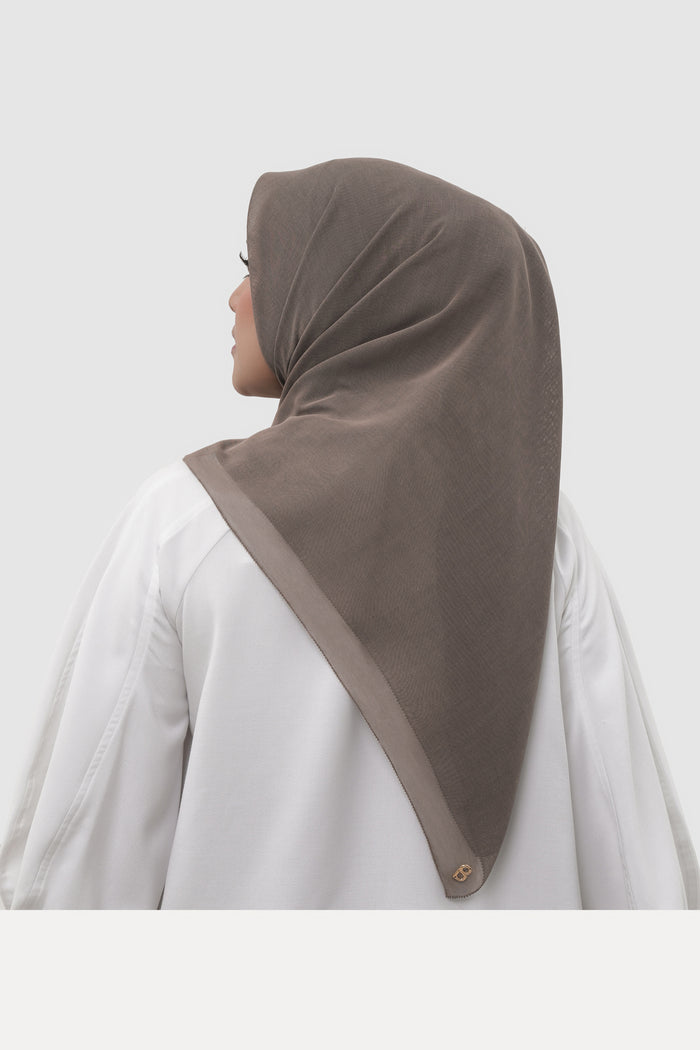 sunday basic square scarf in mocha by buttonscarves back view