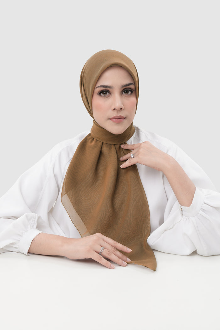 sunday basic square scarf in rustwood by buttonscarves front view
