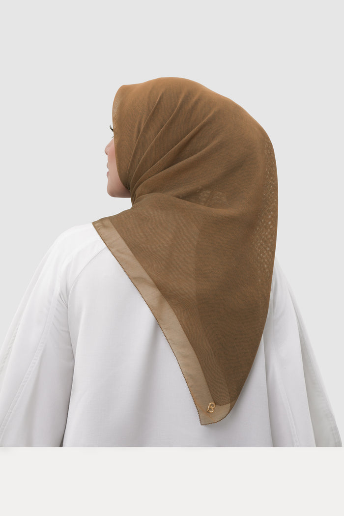 sunday basic square scarf in rustwood by buttonscarves back view