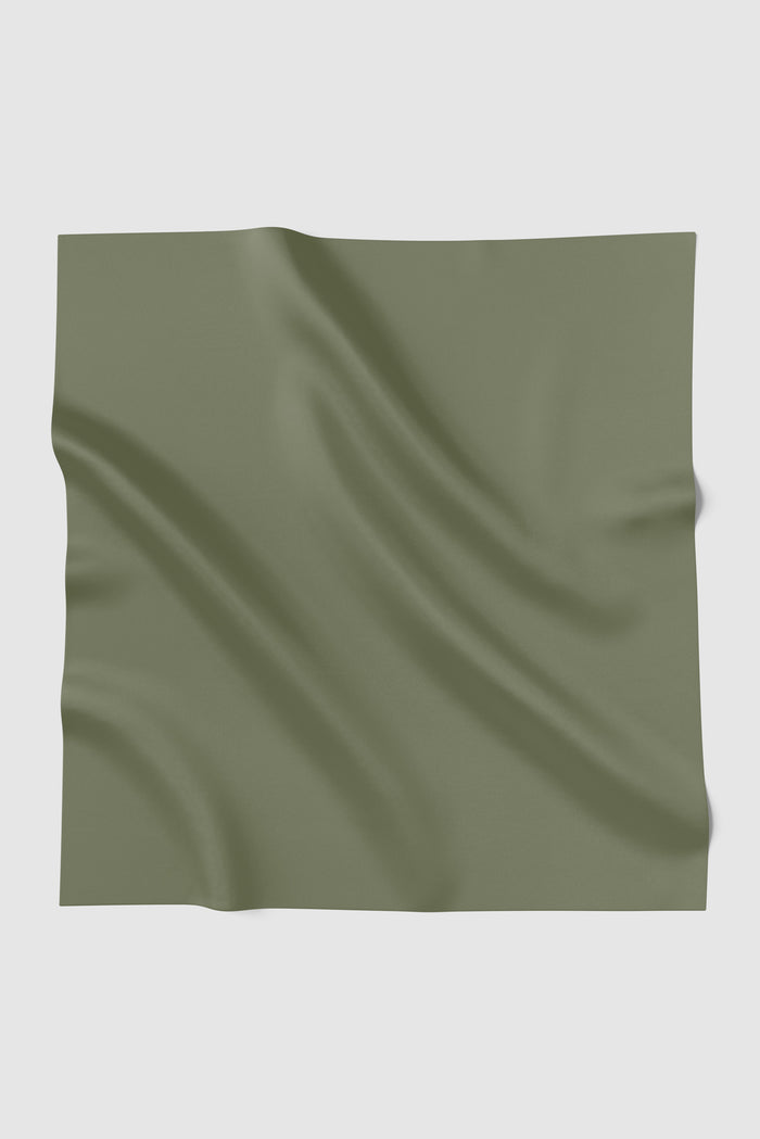 sunday basic square scarf in sage moss by buttonscarves