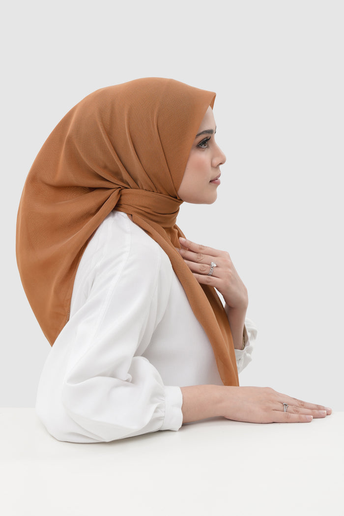 sunday basic square scarf in sahara by buttonscarves side view