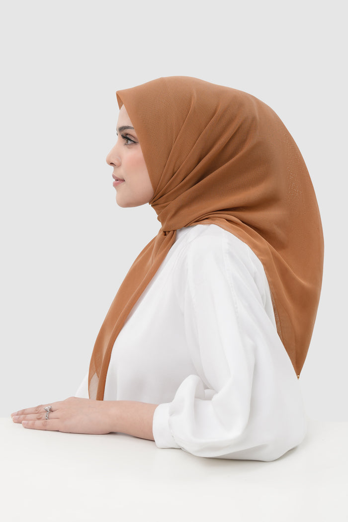sunday basic square scarf in sahara by buttonscarves side view