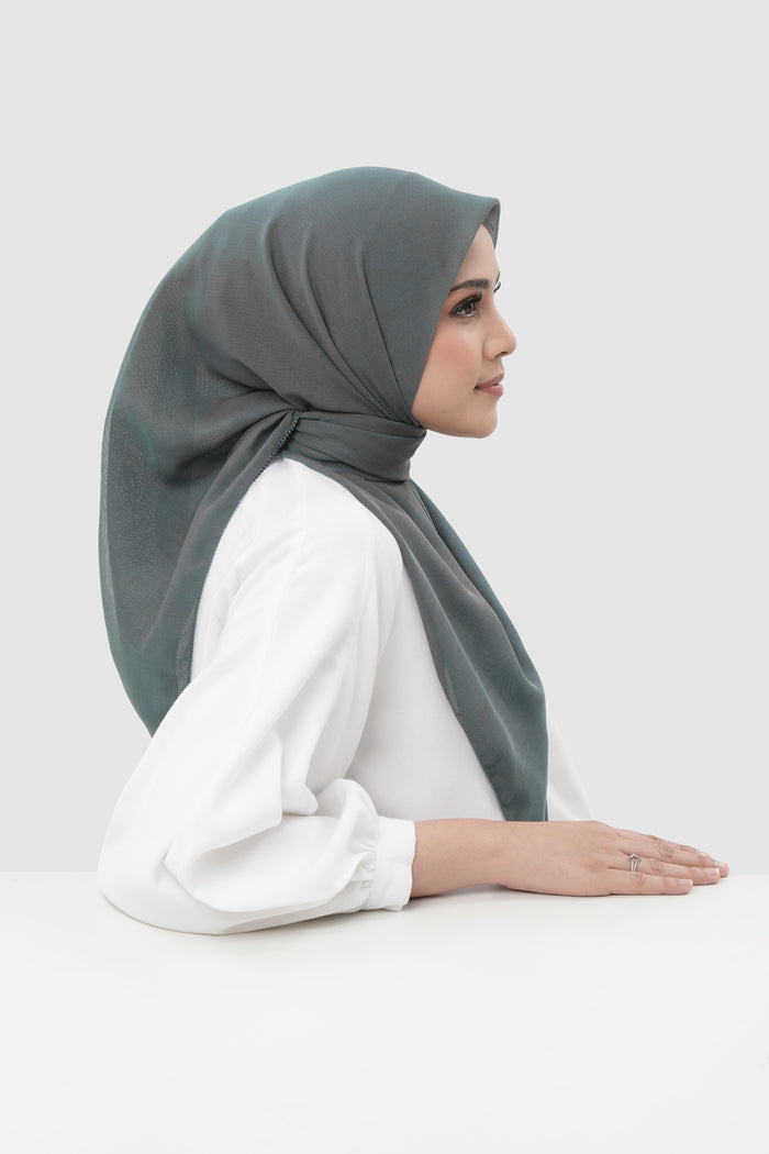 sunday basic square scarf in soft marine by buttonscarves side view