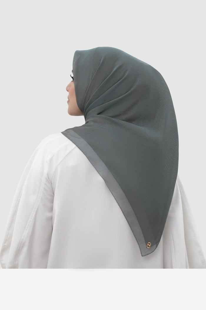 sunday basic square scarf in soft marine by buttonscarves back view