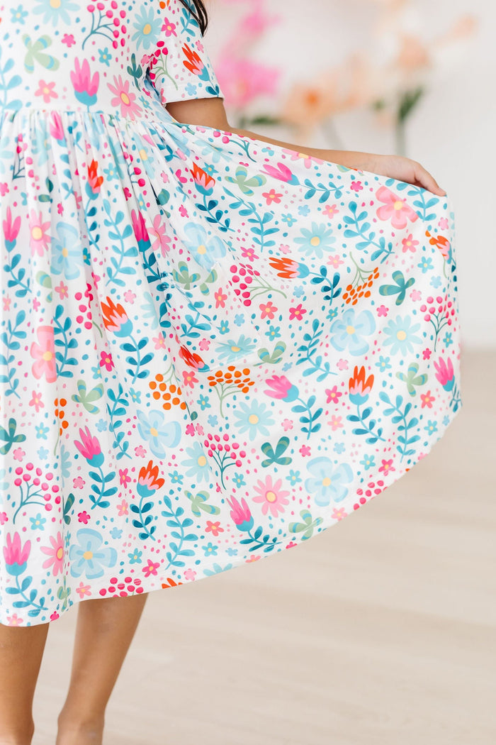 Sunlit Garden S/S Pocket Twirl Dress-Mila & Rose ®