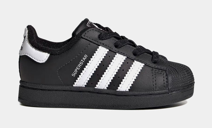 Superstar II Elastic Lace Infant Toddler Lifestyle Shoes (Core Black/Cloud White/Core Black)