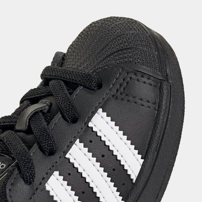 Superstar II Elastic Lace Infant Toddler Lifestyle Shoes (Core Black/Cloud White/Core Black)