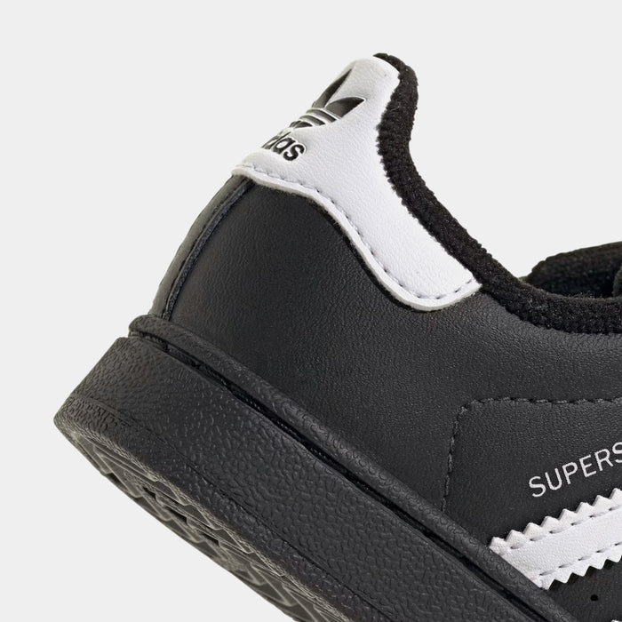 Superstar II Elastic Lace Infant Toddler Lifestyle Shoes (Core Black/Cloud White/Core Black)