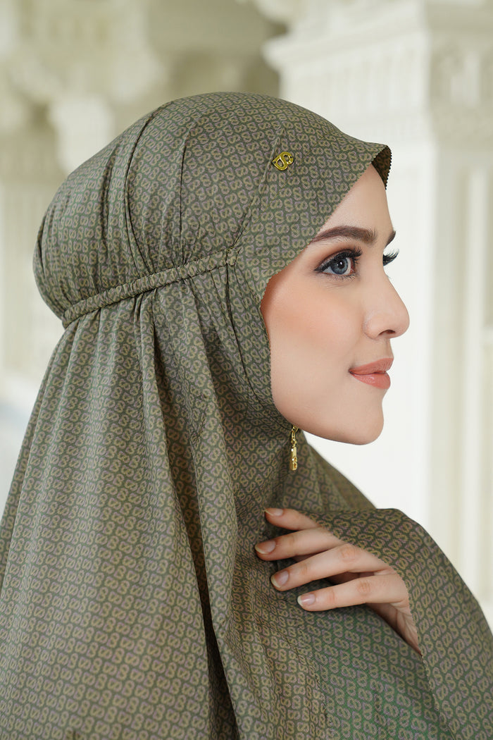 tapis de fleur capsule prayer robe in avocado by buttonscarves with zipper under the chin
