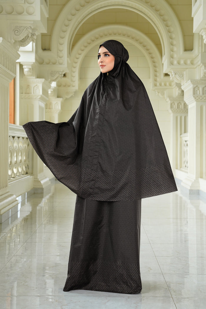 tapis de fleur capsule prayer robe in black by buttonscarves