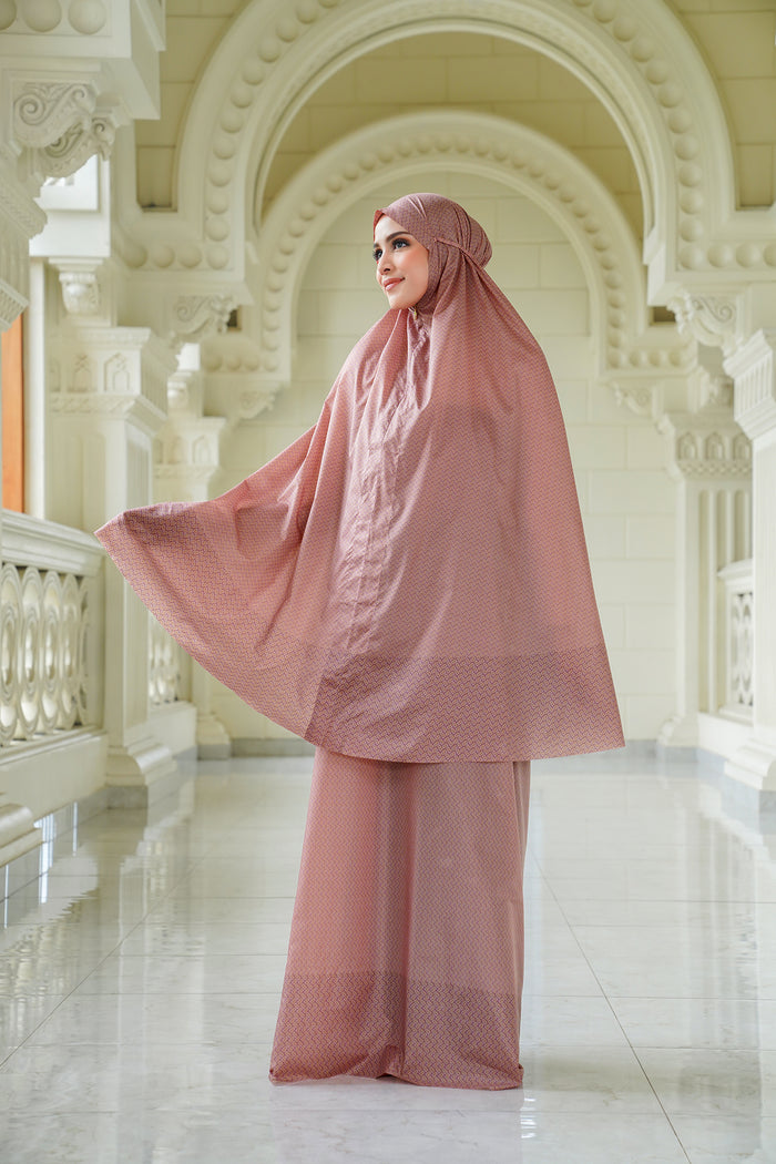tapis de fleur capsule prayer robe in dusty rose by buttonscarves front view