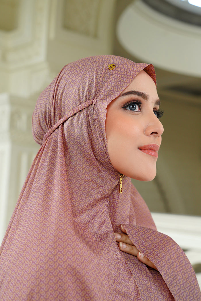 tapis de fleur capsule prayer robe in dusty rose by buttonscarves with zipper under the chin