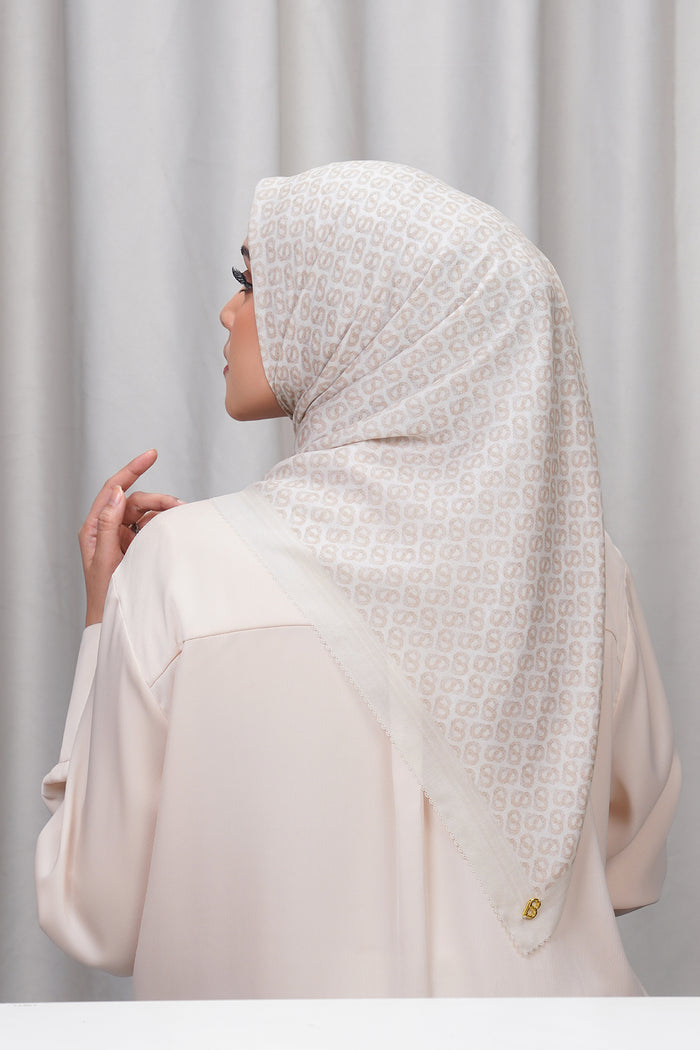 tapis de fleur square scarf in foggy dew by buttonscarves back view