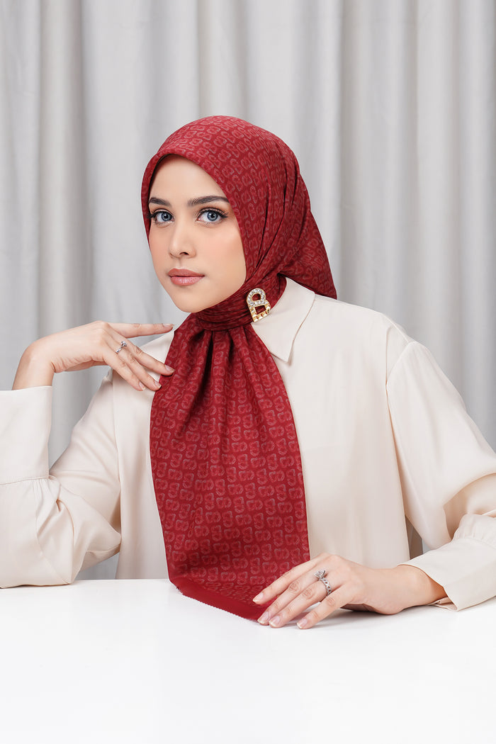 tapis de fleur square scarf in winterberry by buttonscarves front view