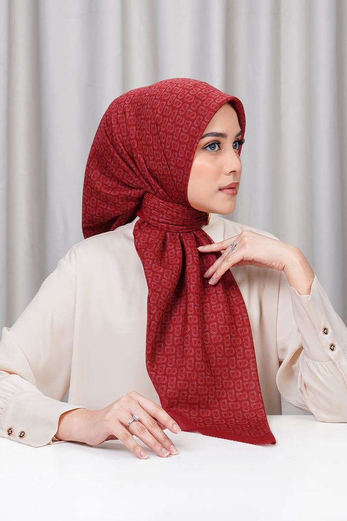 tapis de fleur square scarf in winterberry by buttonscarves side view