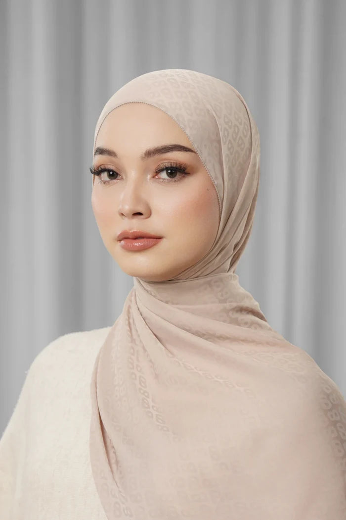 tapis satin jacquard shawl in etherea by buttonscarves