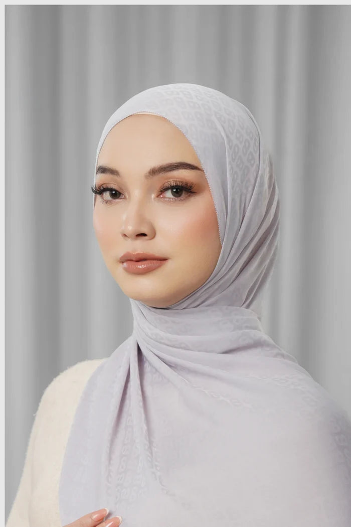 tapis satin jacquard shawl in raindrops by buttonscarves