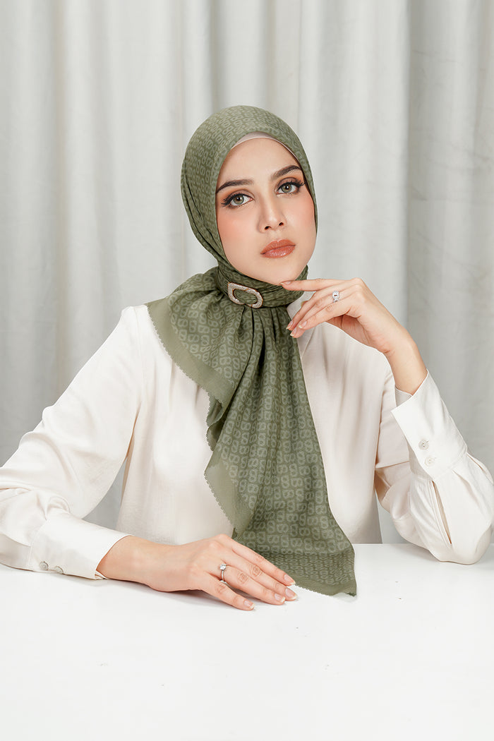 tapis square scarf in boa by buttonscarves front view