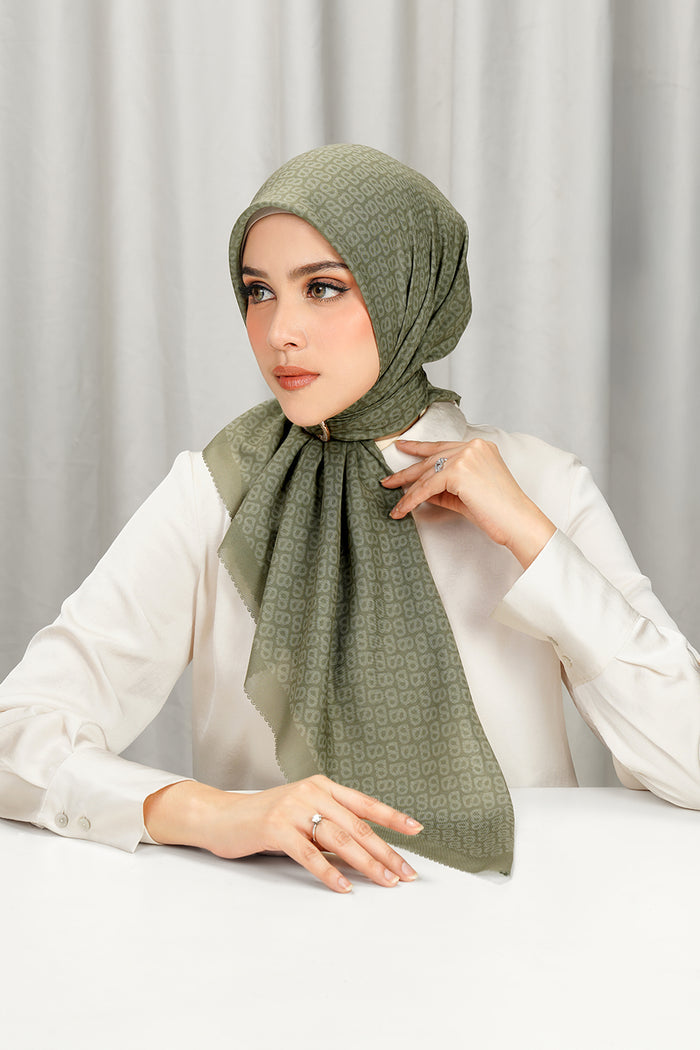 tapis square scarf in boa by buttonscarves side view