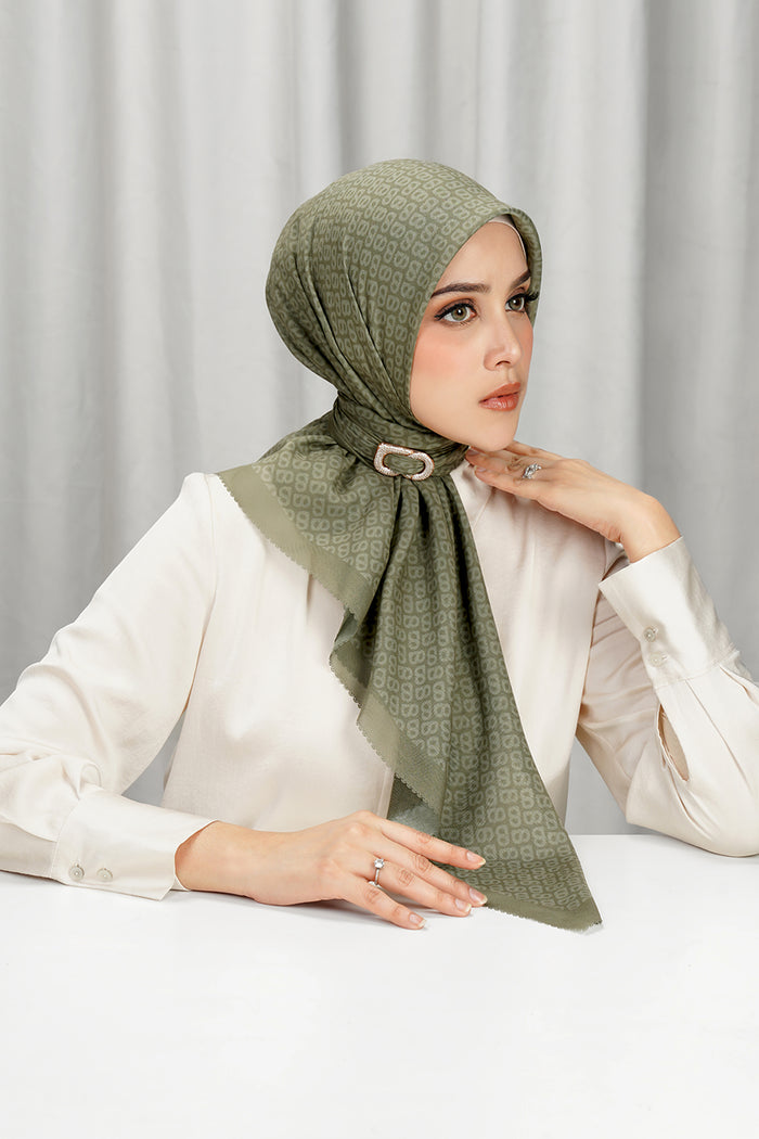 tapis square scarf in boa by buttonscarves side view
