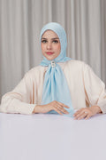 tapis square scarf in delicate blue by buttonscarves front view