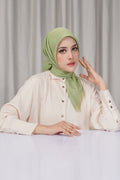 tapis square scarf in fern by buttonscarves front view