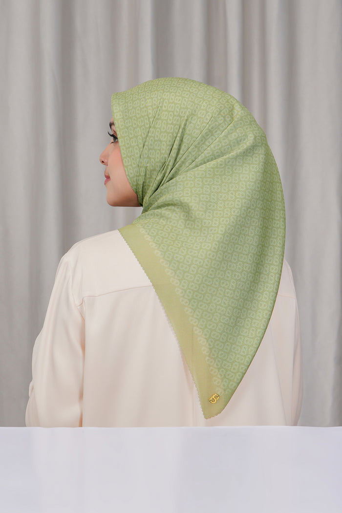 tapis square scarf in fern by buttonscarves back view