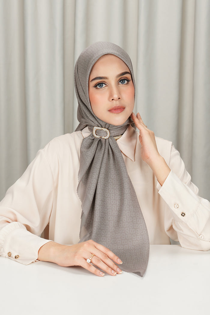tapis square scarf in goat by buttonscarves front view