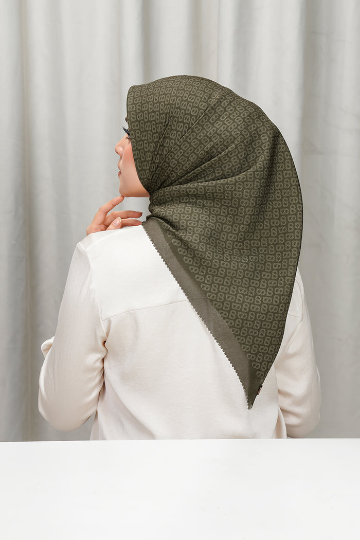tapis square scarf in kangaroo by buttonscarves back view