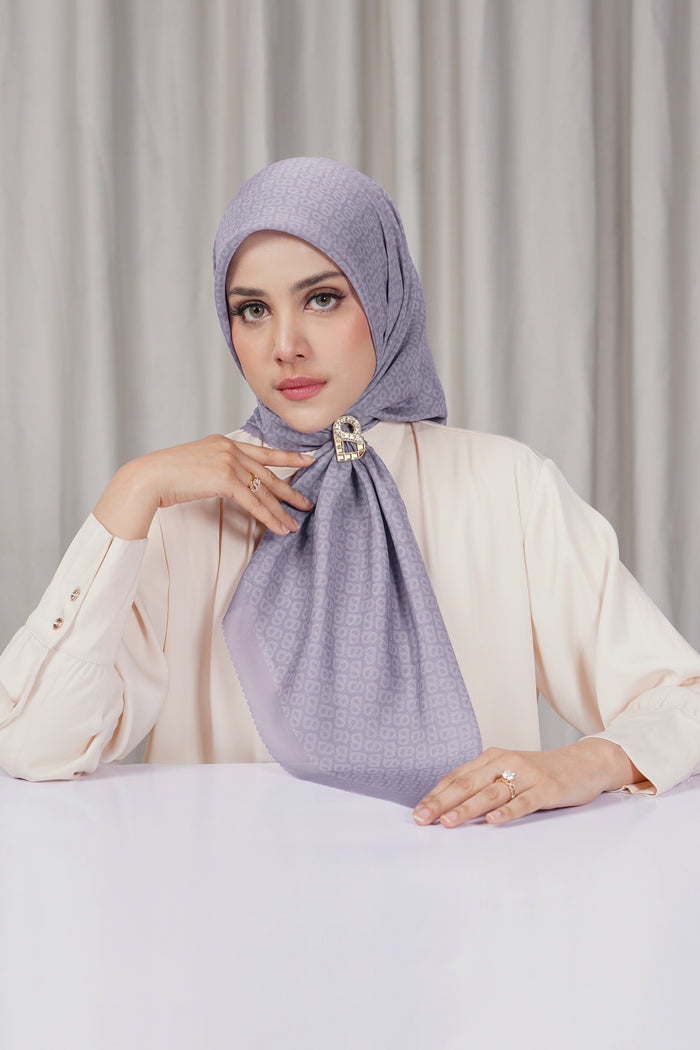 tapis square scarf in lavender aura by buttonscarves front view