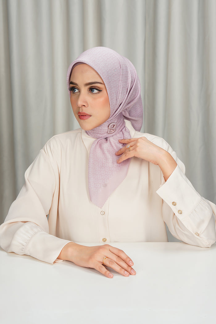 tapis square scarf in lotus by buttonscarves side view