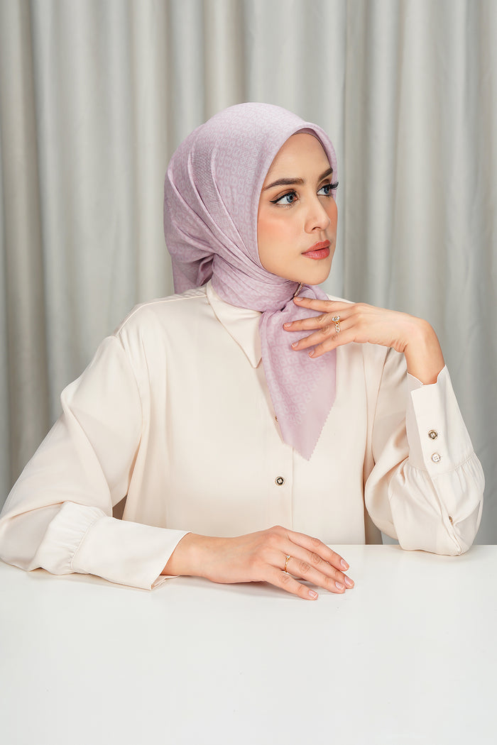 tapis square scarf in lotus by buttonscarves side view