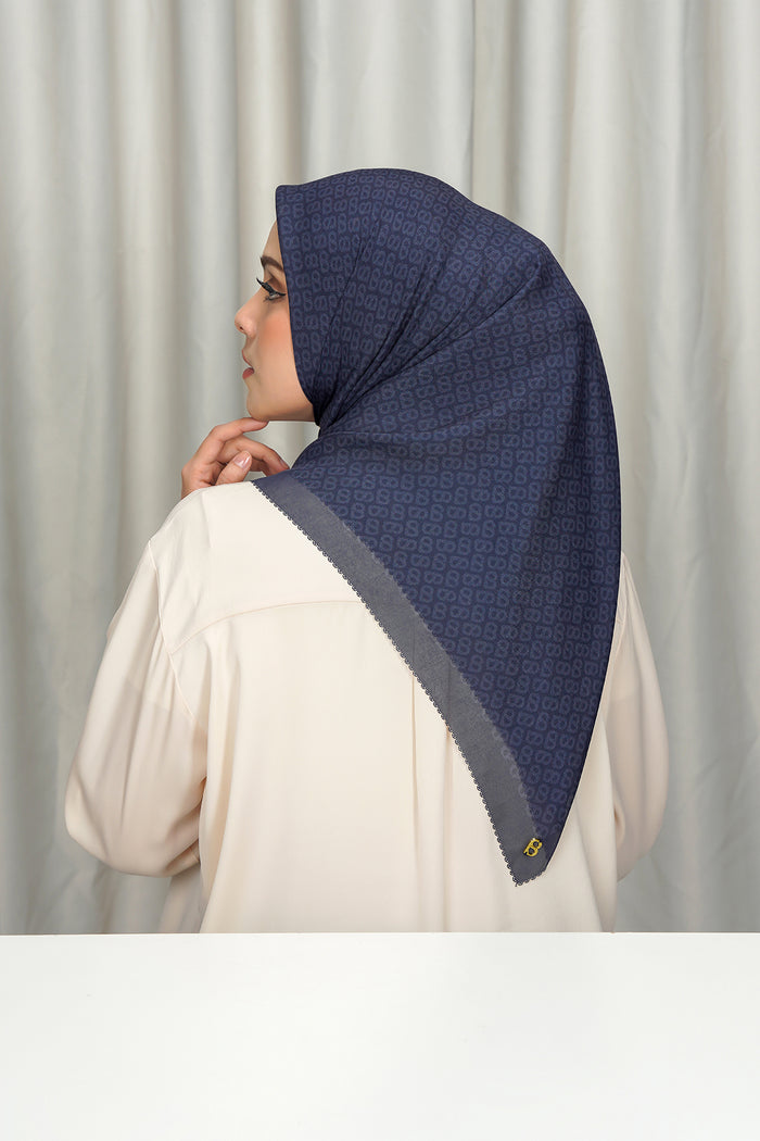 tapis square scarf in naval academy by buttonscarves back view