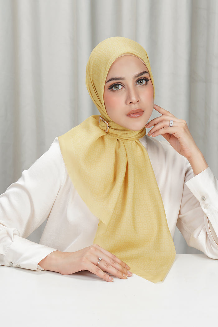tapis square scarf in popcorn by buttonscarves front view