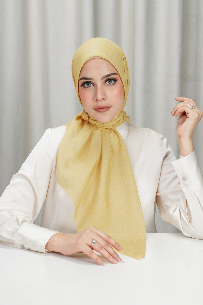 tapis square scarf in popcorn by buttonscarves front view