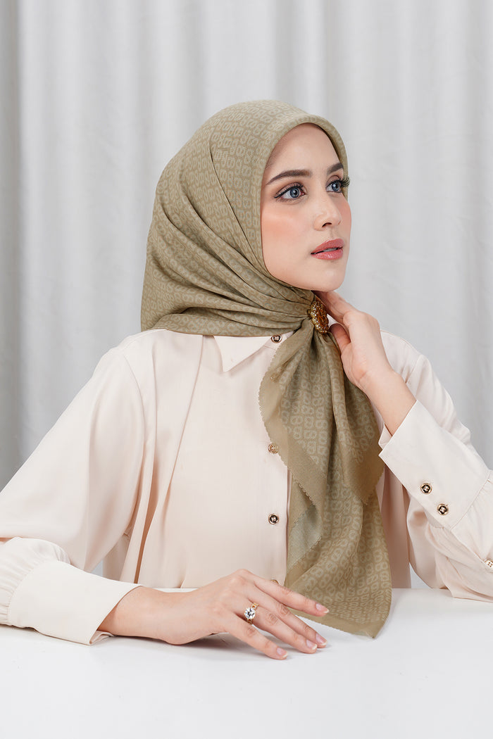 tapis square scarf in starfish by buttonscarves side view