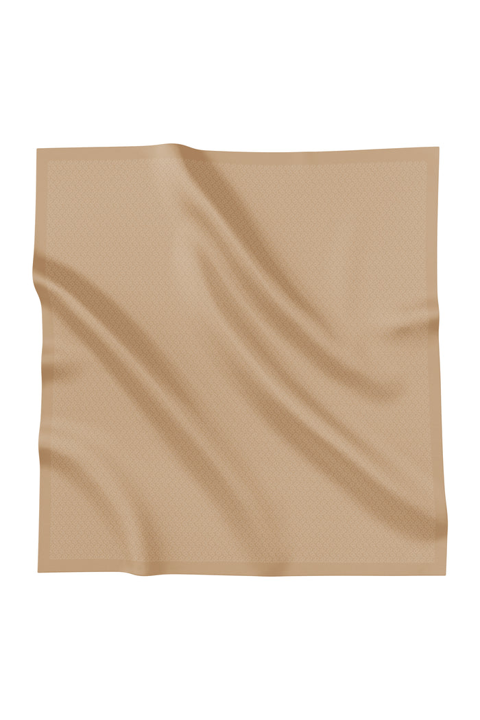 tapis square scarf in tan by buttonscarves