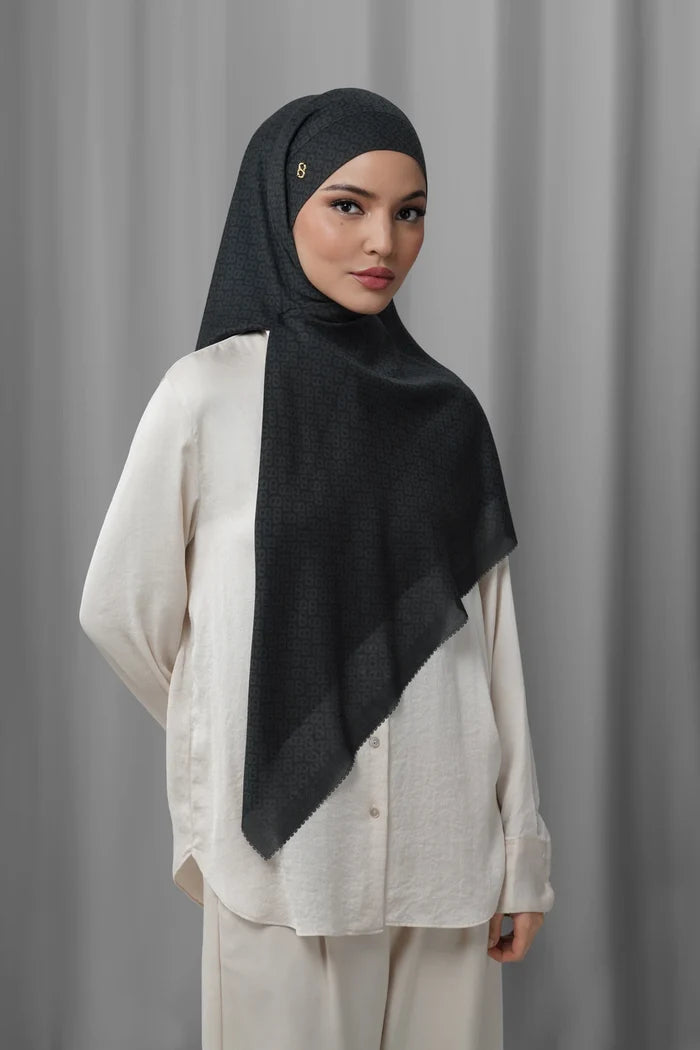 tapis tie back square scarf in caviar by buttonscarves