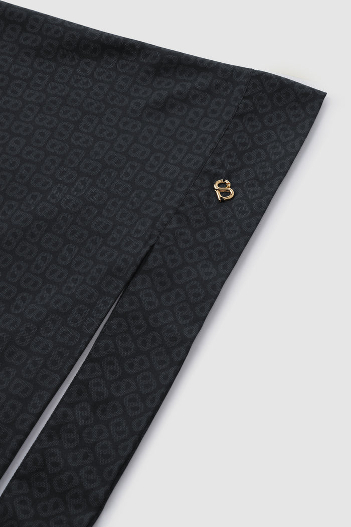 tapis tie back square scarf in caviar by buttonscarves detail view